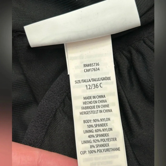 New w/tags  Coco Reef Black One Piece Swimsuit or Bodysuit 12 L - Picture 7 of 7